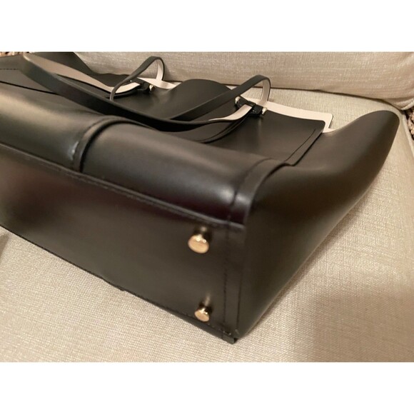 Kate Spade Black and Beige Leather Tote with Magnetic Closure - Picture 7 of 12
